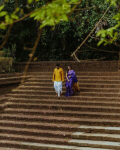 Enchanting Pre-Wedding Shoot in Sarees at Muchukunnu | Hoshma & Nikesh's Love Story