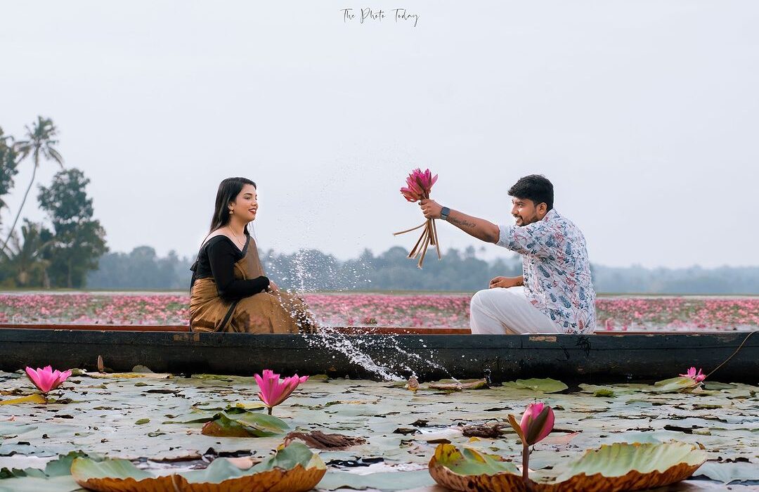 Enchanting Water Lily Pre-Wedding Shoot Suryakumar & Sharon's Love Story