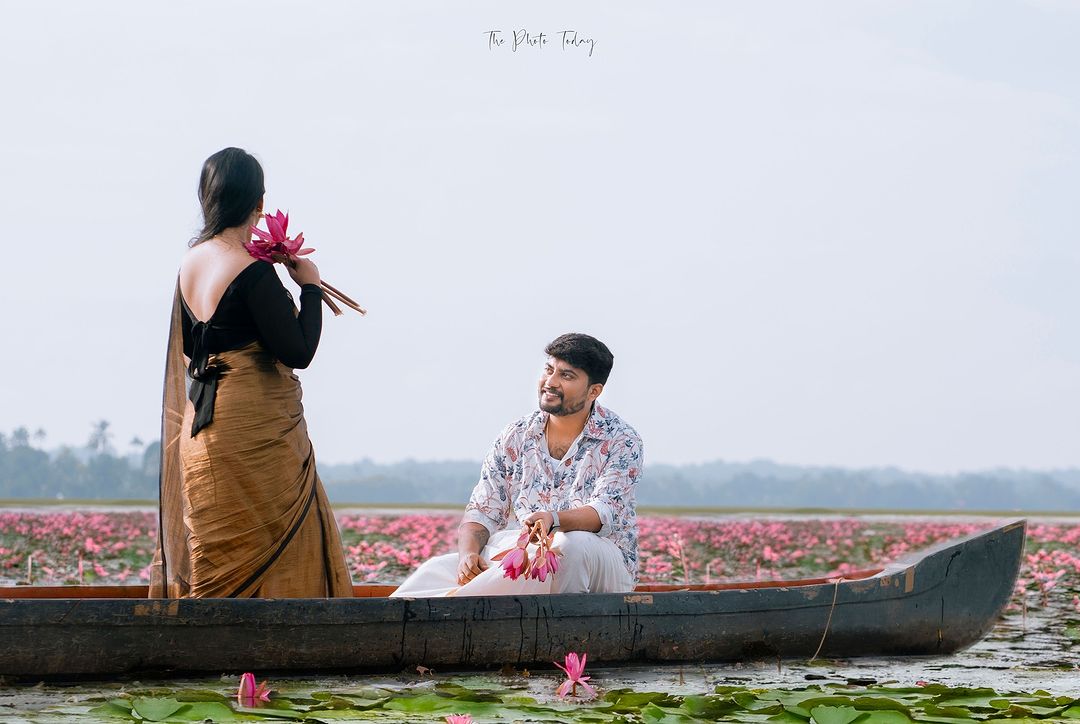 Enchanting Water Lily Pre-Wedding Shoot Suryakumar & Sharon's Love Story