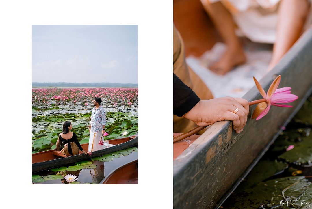 Enchanting Water Lily Pre-Wedding Shoot Suryakumar & Sharon's Love Story