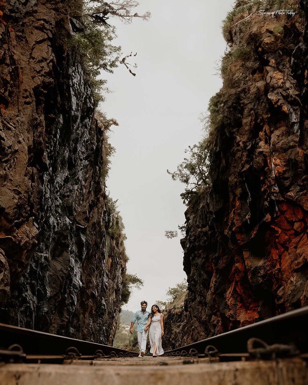 Romantic Pre-Wedding Photoshoot at Lovedale Hill Station, Ooty Capturing Love on the Rails