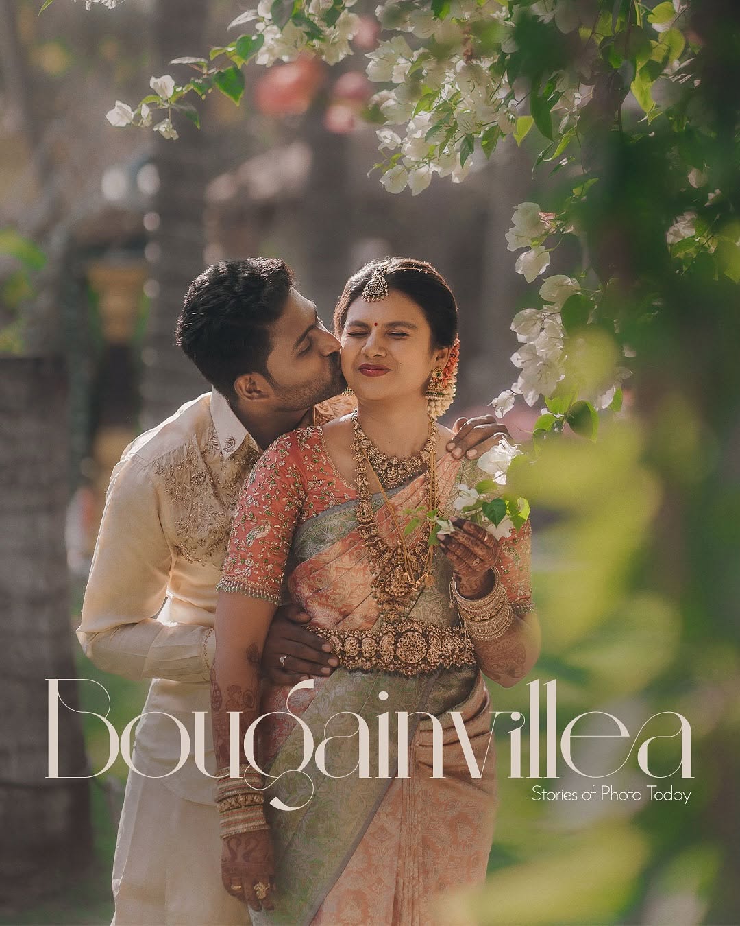 Aravind & Nivetha's Love Story: A Dreamy Couple Photoshoot Among Bougainvillea Blooms in Coimbatore 