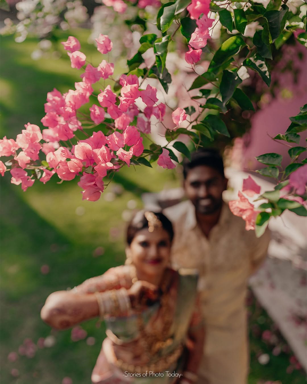 Aravind & Nivetha's Love Story: A Dreamy Couple Photoshoot Among Bougainvillea Blooms in Coimbatore 